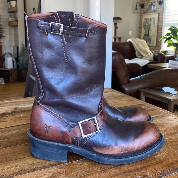 FRYE MADE IN USA TWO TONE LEATHER BOOTS 8 MEDIUM #M23030 764034,All Products : American Fashion Style Bags On Sale